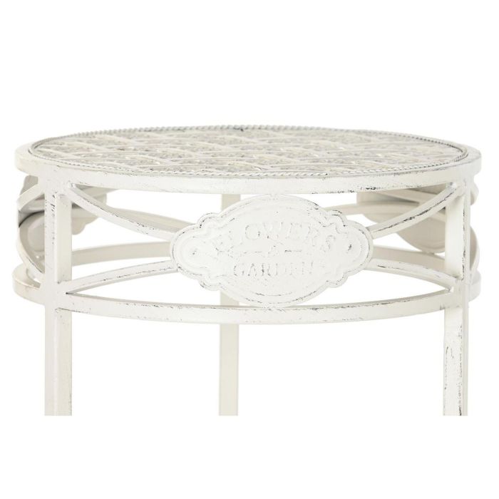 Mesita Auxiliar Terraza Y Jardin DKD Home Decor Blanco 30.5 x 70 x 30.5 cm Set de 3 1 Mesita Auxiliar Terraza Y Jardin DKD Home Decor Blanco 30.5 x 70 x 30.5 cm Set de 3 1