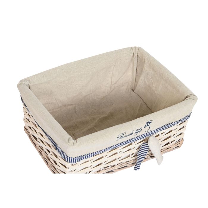 Cesta Mediterraneo DKD Home Decor Beige Azul 35 x 56 x 47 cm Set de 5 2