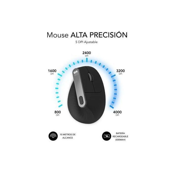 SUBBLIM NATURE VERTICAL ERGO DUAL MOUSE BATTERY BLACK 3