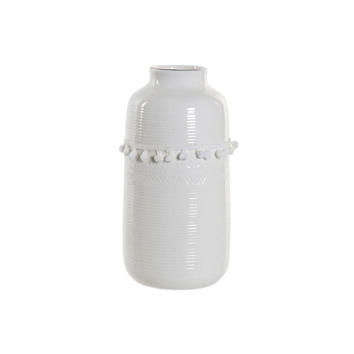 Jarron Boho DKD Home Decor Blanco 12 x 24 x 12 cm Jarron Boho DKD Home Decor Blanco 12 x 24 x 12 cm