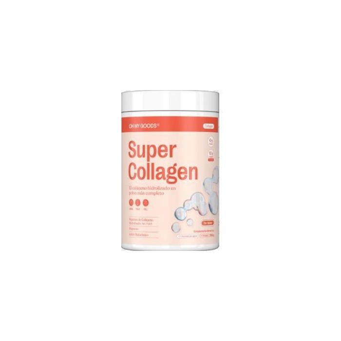 OH MY GOODS Super Collagen Sin Sabor 300g - Colágeno, Magnesio, Ácido Hialurónico, Vitaminas - Uñas, Pelo, Piel, Articulaciones