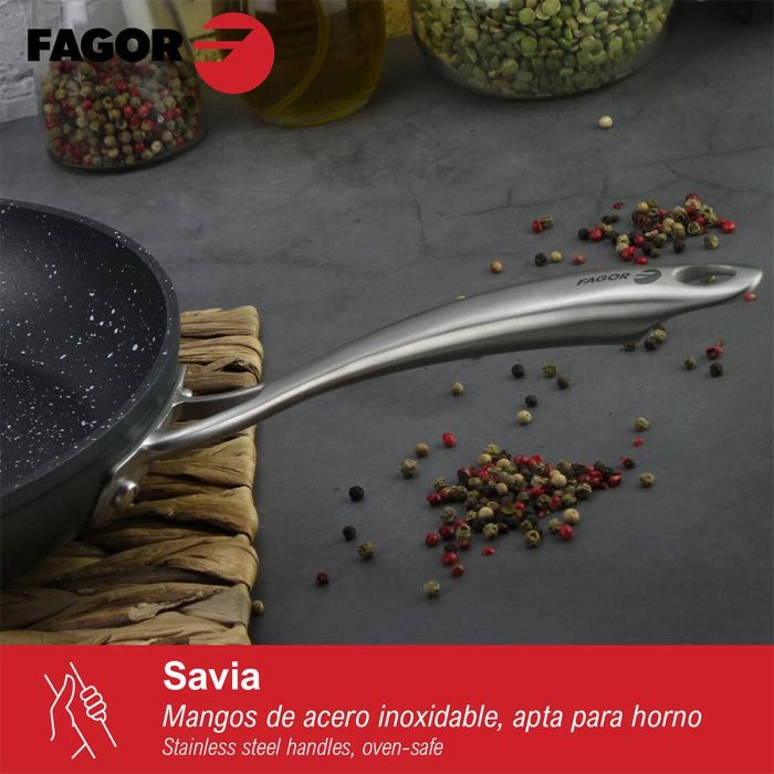 Sartén Fagor Savia Aluminio Forjado Gris Ø 24 cm 1