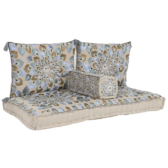 Sillón de jardín DKD Home Decor Azul Beige 155 x 76 x 65 cm 150 x 76 x 20 cm 4