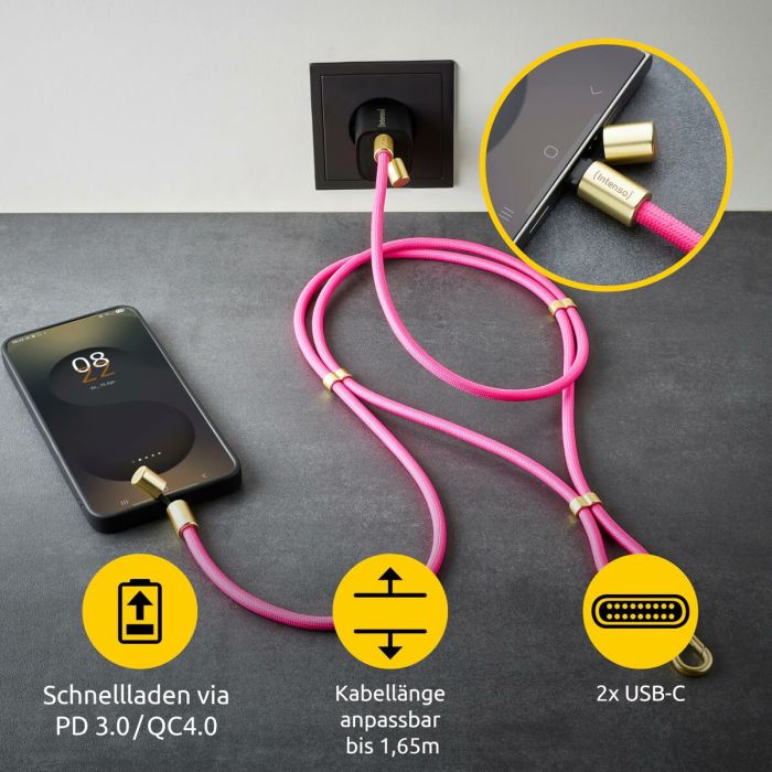 Cable USB-C INTENSO 7991004 Rosa 4 Cable USB-C INTENSO 7991004 Rosa 4