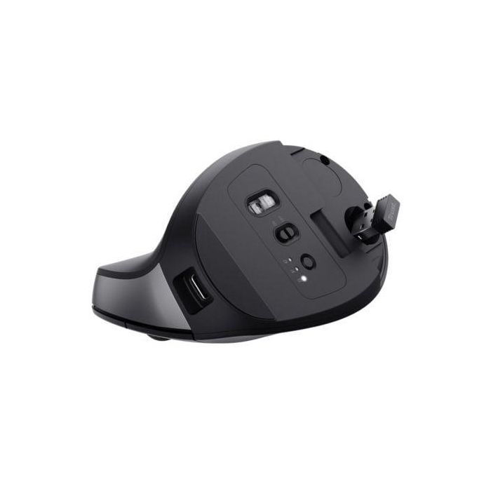 Trust Ratón Ergonómico Vertical Inalámbrico Bluetooth 2.4 GHz 6 Botones Recargable Negro, DPI Ajustable hasta 2400 4 Trust Ratón Ergonómico Vertical Inalámbrico Bluetooth 2.4 GHz 6 Botones Recargable Negro, DPI Ajustable hasta 2400 4