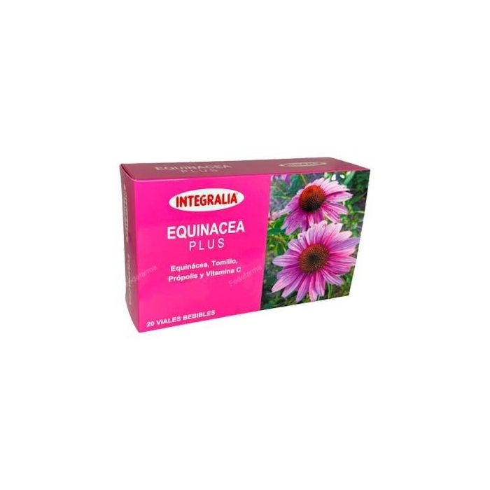 INTEGRALIA Echinacea Plus Viales Bebibles con Vitamina C, Zinc y Cobre para Sistema Inmunitario - 20 Viales