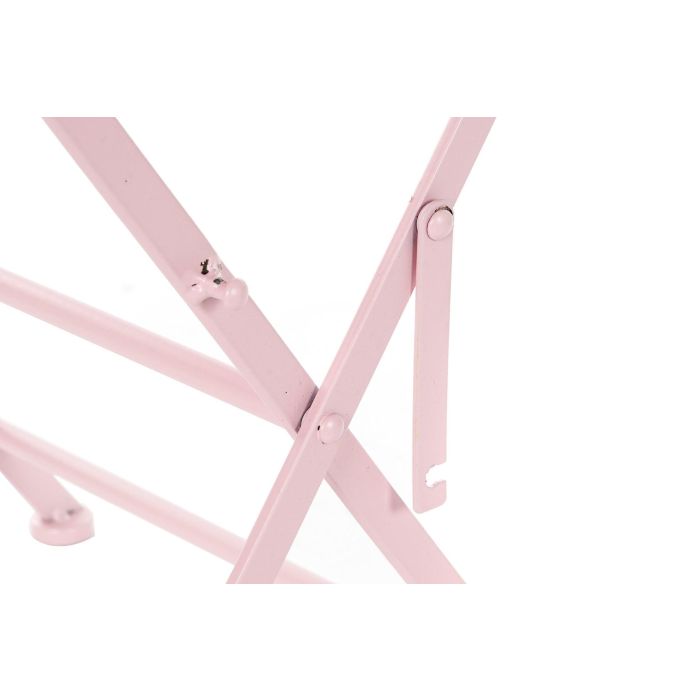 DKD Home Decor Mesa Terraza y Jardin Rosa 60 x 75 x 60 cm Set de 3 Plegable 6