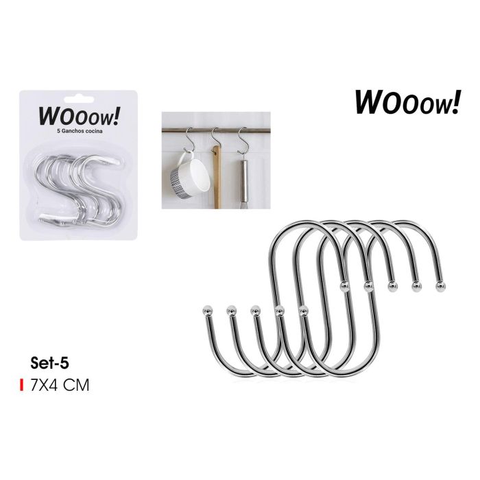Set de 5 ganchos para cocina 7x4 cm - Wooow (48 Cajas) Set de 5 ganchos para cocina 7x4 cm - Wooow (48 Cajas)