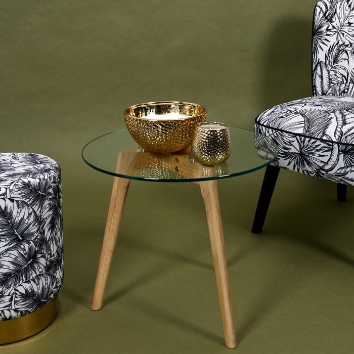 Home Deco Factory Vela Martilleada Dorada Lounge perfumada almizcle 9 cm 3