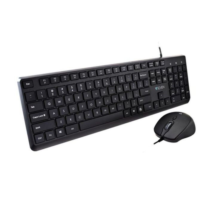 Teclado y Ratón V7 CKU350US Negro Qwerty US Teclado y Ratón V7 CKU350US Negro Qwerty US
