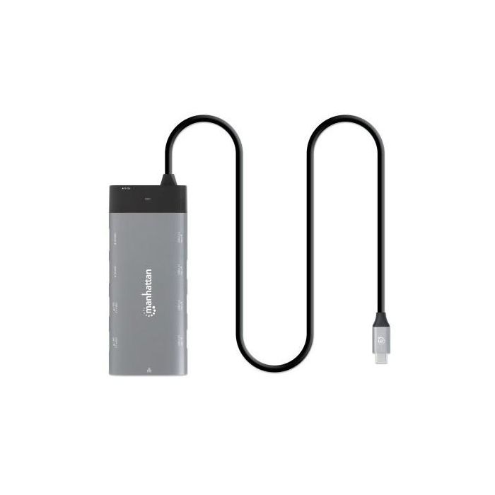 Manhattan USB-C Dock/Hub, Ports (X10): Ethernet, Hdmi (X2 8K), USB-A 2 Manhattan USB-C Dock/Hub, Ports (X10): Ethernet, Hdmi (X2 8K), USB-A 2