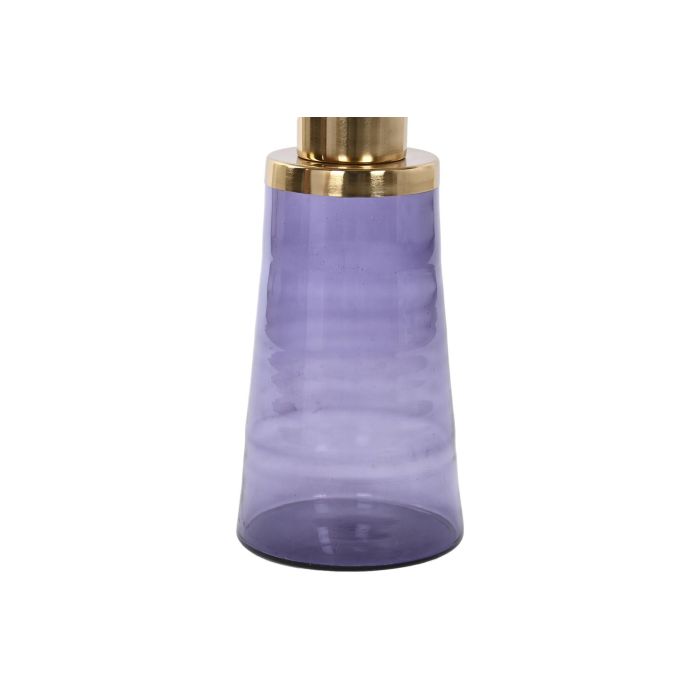 DKD Home Decor Mesita Auxiliar Moderno Azul Dorado Hierro Cristal 37 x 50 x 37 cm 3