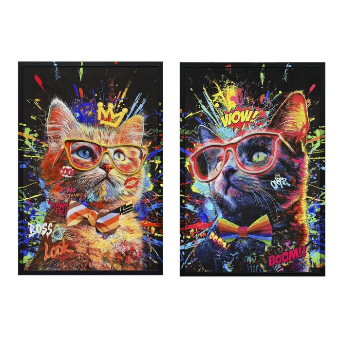 Cuadro Home ESPRIT Negro Gato Loft 63 x 3 x 93 cm (2 Unidades) Cuadro Home ESPRIT Negro Gato Loft 63 x 3 x 93 cm (2 Unidades)
