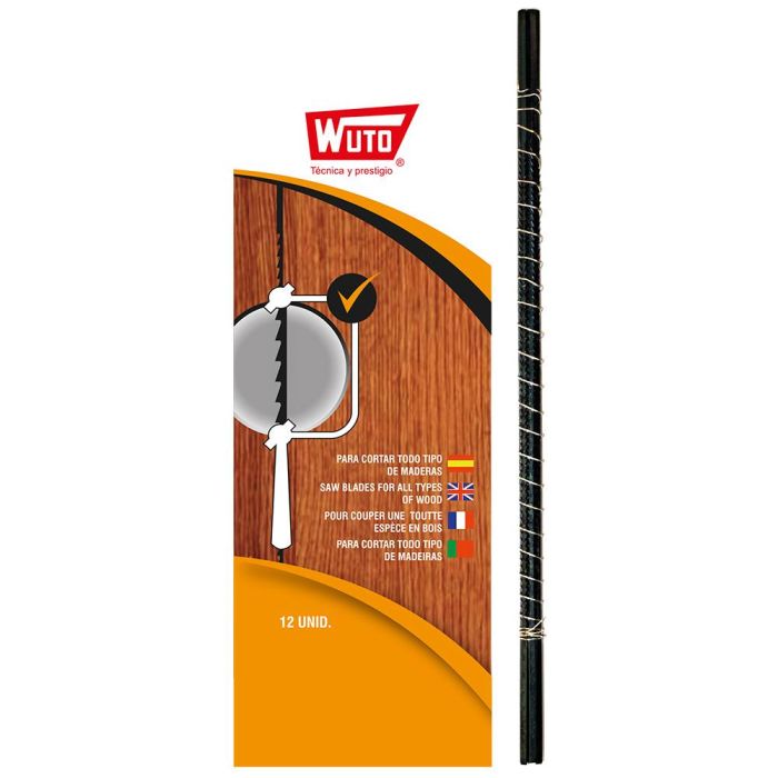 Sierra de marqueteria para madera, 4/13cm 25tpi (blister 12 unid.) wuto Sierra de marqueteria para madera, 4/13cm 25tpi (blister 12 unid.) wuto