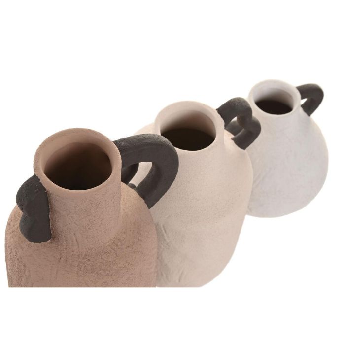 DKD Home Decor Jarrón Vaset Urban Multicolor Gres Set de 3 10 x 24 x 13 cm 1