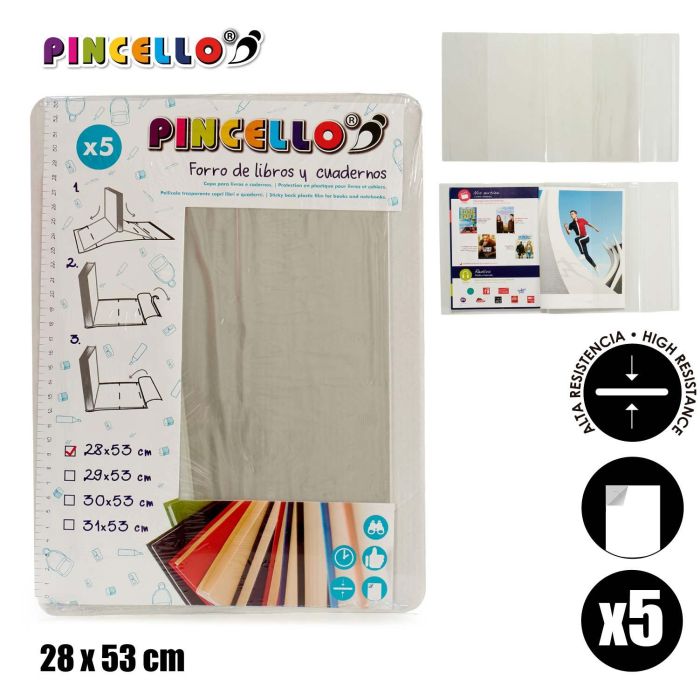 Set 5 Forro De Libros Adhesivo 28X53Cm Pincello (36 Unidades) 3 Set 5 Forro De Libros Adhesivo 28X53Cm Pincello (36 Unidades) 3