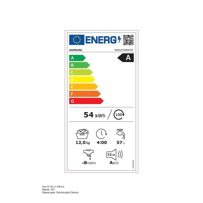 Lavadora Samsung WW12T504DTW 60 cm 1400 rpm 12 kg 3