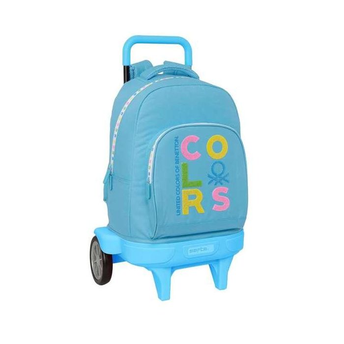 Mochila Escolar con Ruedas Benetton Spring Azul cielo 33 X 45 X 22 cm Mochila Escolar con Ruedas Benetton Spring Azul cielo 33 X 45 X 22 cm