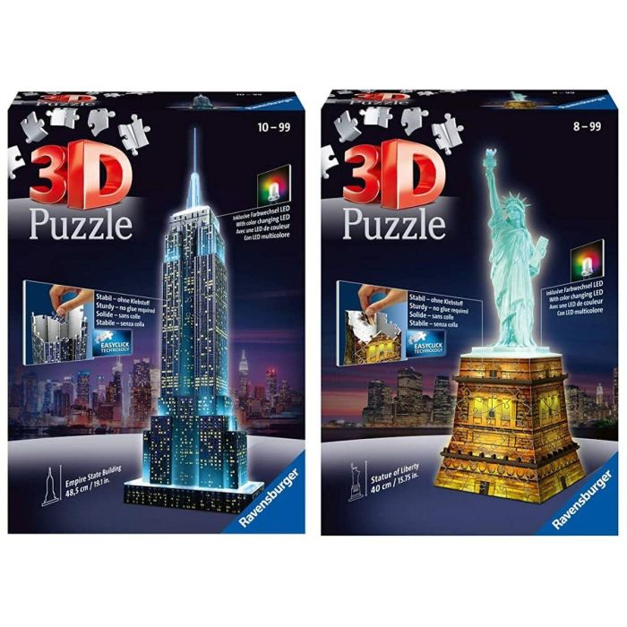 Ravensburger Puzzle 3D Empire State Building Edición Noche con Iluminación LED de Colores 216 Piezas para +12 años 7 Ravensburger Puzzle 3D Empire State Building Edición Noche con Iluminación LED de Colores 216 Piezas para +12 años 7
