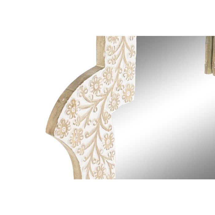 DKD Home Decor Espejo Indio Hamsa de Madera de Mango Blanco 60x45 cm 1 DKD Home Decor Espejo Indio Hamsa de Madera de Mango Blanco 60x45 cm 1