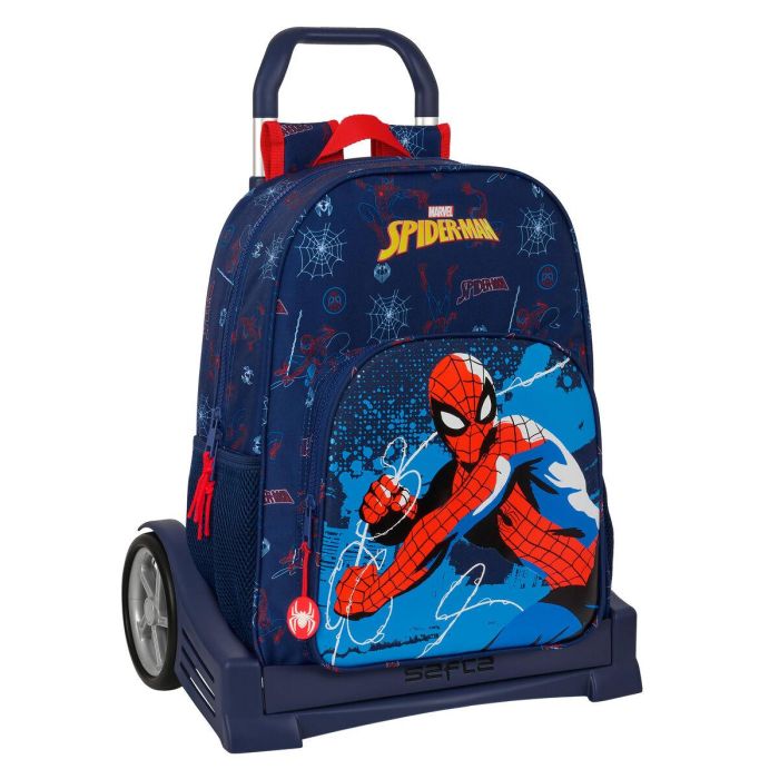 Mochila Escolar con Ruedas Spider-Man Neon Azul marino 33 x 42 x 14 cm 0 Mochila Escolar con Ruedas Spider-Man Neon Azul marino 33 x 42 x 14 cm 0