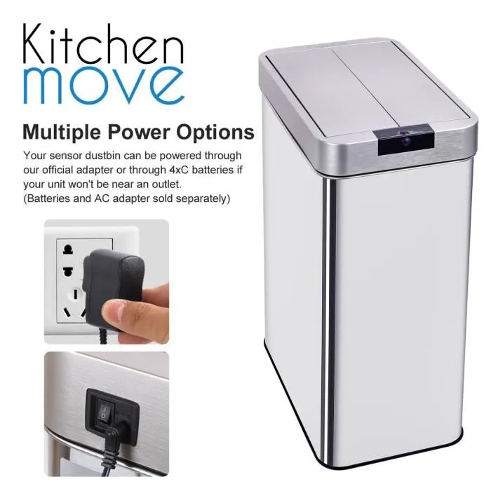 Kitchen Move Papelera Automática SILVERLAKE 70L Acero Inoxidable con Fleje