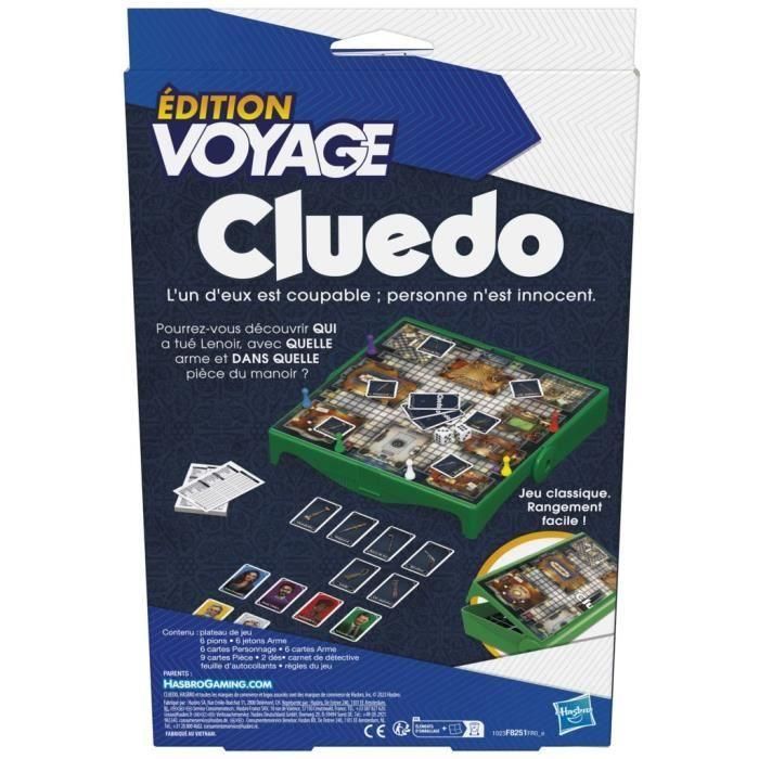 Cluedo Voyage, juego de mesa de viaje para 3 a 6 jugadores, juego de viaje, 8 años, Hasbro Gaming 4