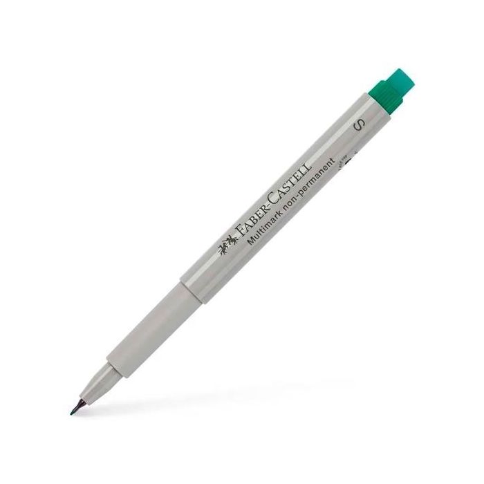 Faber Castell Rotulador No Permanente Multimark S Multifuncional Soluble al Agua Verde con Goma Integrada (10 Unidades) (10 Unidades)