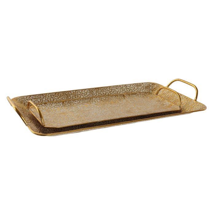 Bandeja Arabe DKD Home Decor Dorado 28.5 x 7.5 x 55.5 cm Set de 2 3 Bandeja Arabe DKD Home Decor Dorado 28.5 x 7.5 x 55.5 cm Set de 2 3