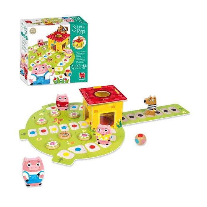 Goula Juego de Mesa Los 3 Cerditos de Madera, Escapa del Lobo - Para Niños 2-6 Años, hasta 4 Jugadores 4