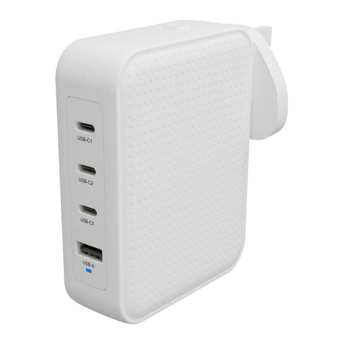 Targus Cargador GaN 145W HJ1001WHWWGL para Múltiples Dispositivos, Carga Rápida PD 3.1 QC 3.0, Blanco 2