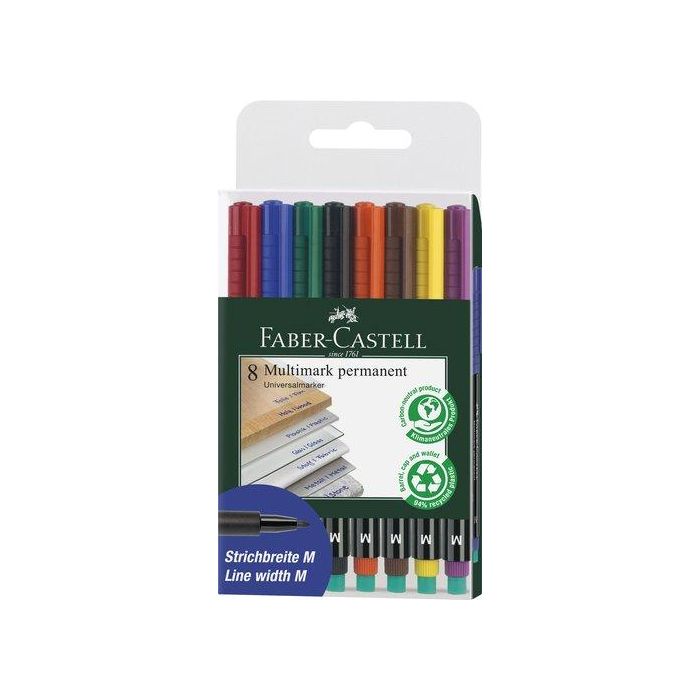 Rotulador Permanente Faber-Castell Multimark M Bolsa De 8