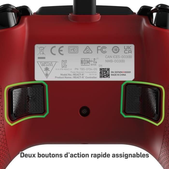 Controlador de juego con cable - TURTLE BEACH - REACT-R - Rojo - Xbox y Windows 5