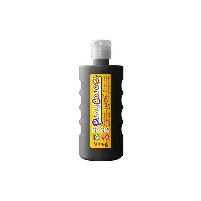 Tempera Playcolor Liqüid Liquida 500 Ml (Botella) Negro 6 unidades