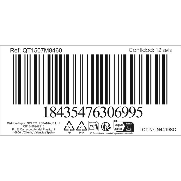 Inde Set de 6 Cucharas de Café Moma, Acero Inoxidable 1.5 mm, Medidas 10.6 x 2.5 cm (12 Cajas) 1
