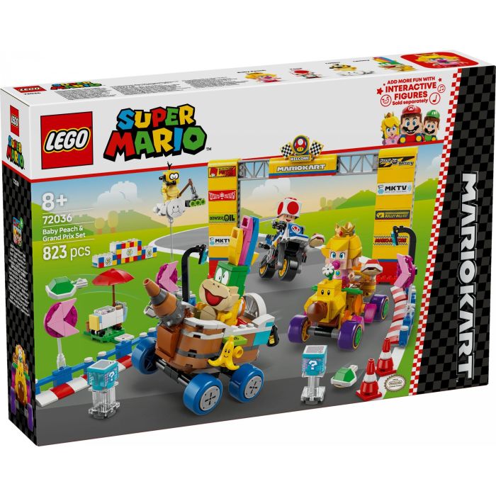 Lego Super Mario 72036 Mario Kart Set Baby Peach y Gran Premio Moto de Juguete