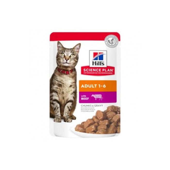 Hill's Science Plan Alimento para Gatos Esterilizados Ternera - 12 Bolsitas de 85g Hill's Science Plan Alimento para Gatos Esterilizados Ternera - 12 Bolsitas de 85g