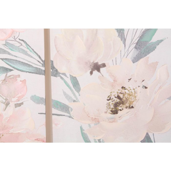 DKD Home Decor Cuadro Shabby con Flores Multicolor en Lienzo y MDF 135x55 cm (3 Unidades) Hecho a mano 2 DKD Home Decor Cuadro Shabby con Flores Multicolor en Lienzo y MDF 135x55 cm (3 Unidades) Hecho a mano 2