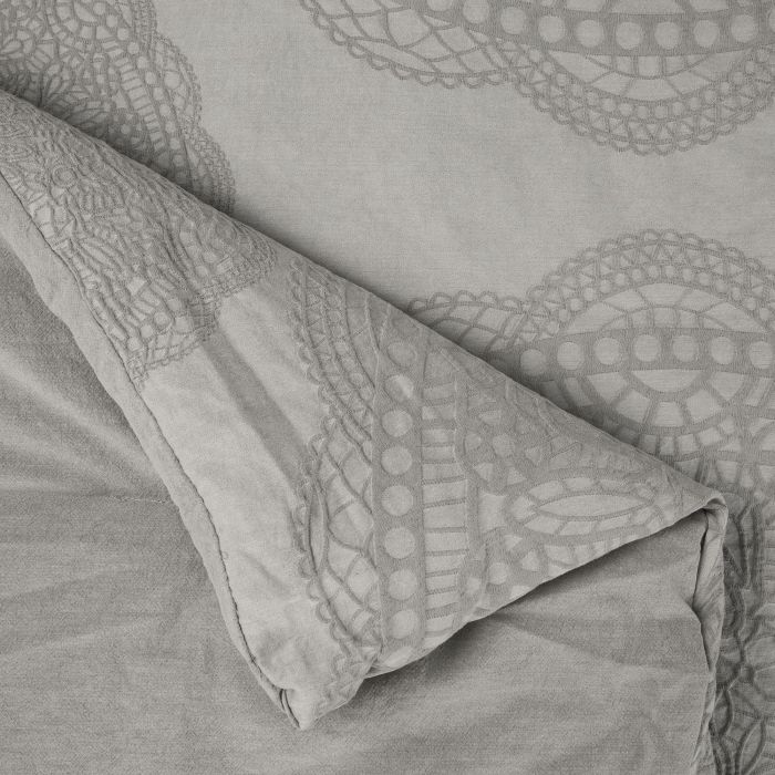 DKD Home Decor Colcha Boho Gris 260 x 180 cm (2 Unidades) Poliéster Jacquard 1