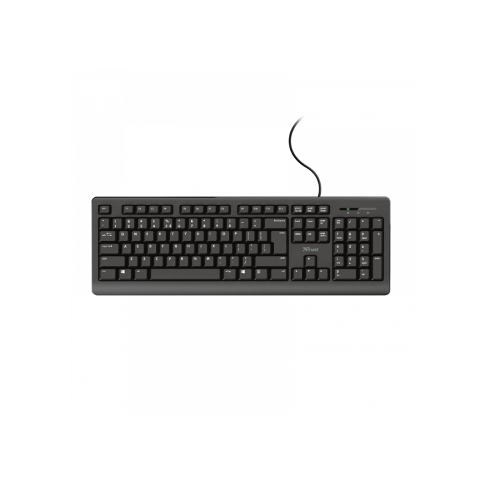 Trust Teclado TK150 Tamaño Compacto Tecleado Silenciado Resistente A Los Vertidos Cable 1.8M 6