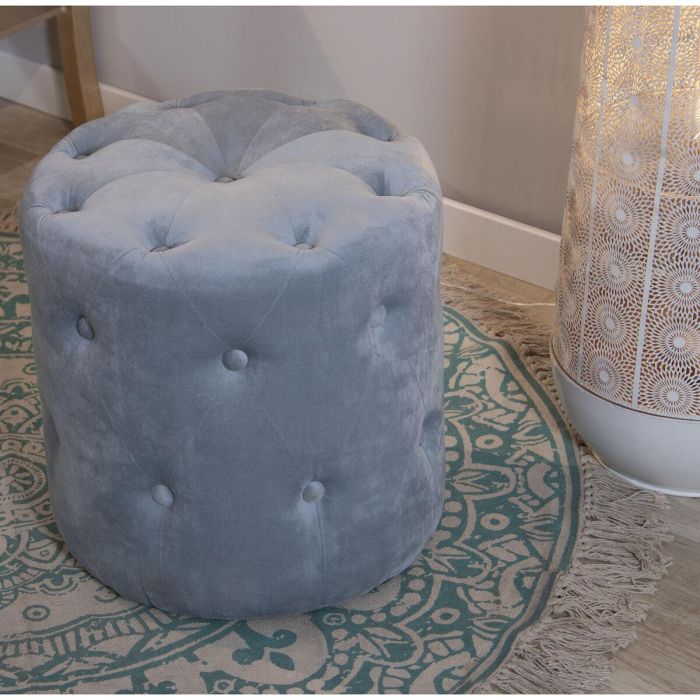 Puff Alexandra House Living Azul Terciopelo Madera 40 x 38 x 40 cm 4 Puff Alexandra House Living Azul Terciopelo Madera 40 x 38 x 40 cm 4