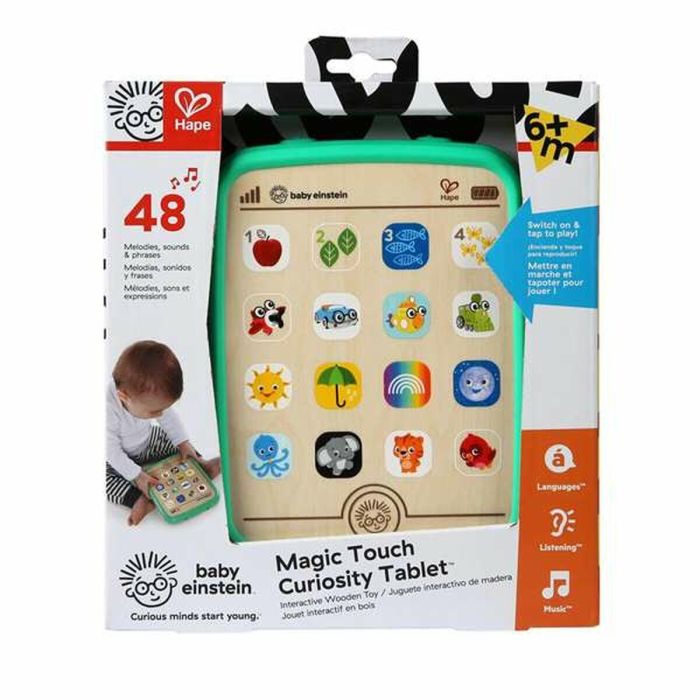 Hape Tablet de Madera Magic Touch Curiosity Interactiva para Bebés +6 meses 19x14,7x2,6 cm Hape Tablet de Madera Magic Touch Curiosity Interactiva para Bebés +6 meses 19x14,7x2,6 cm