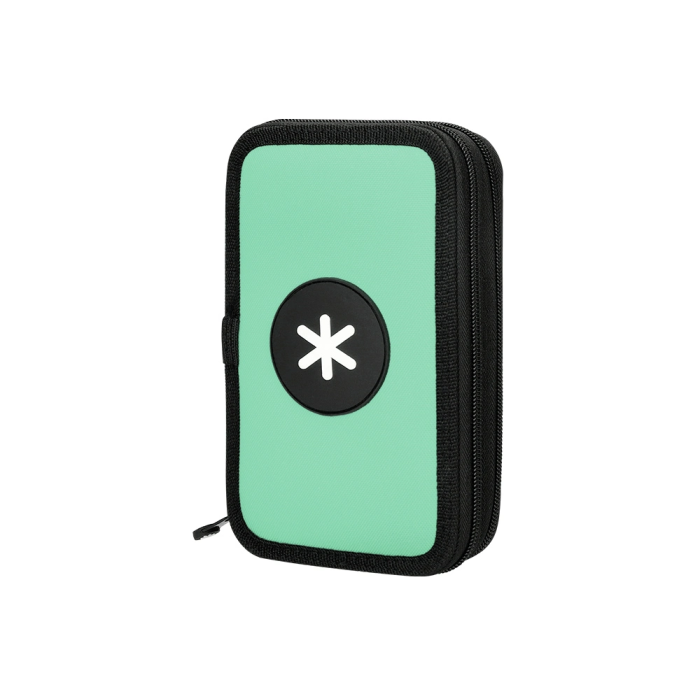 Antartik Plumier Escolar Doble Cremallera Color Menta 28 Piezas 2