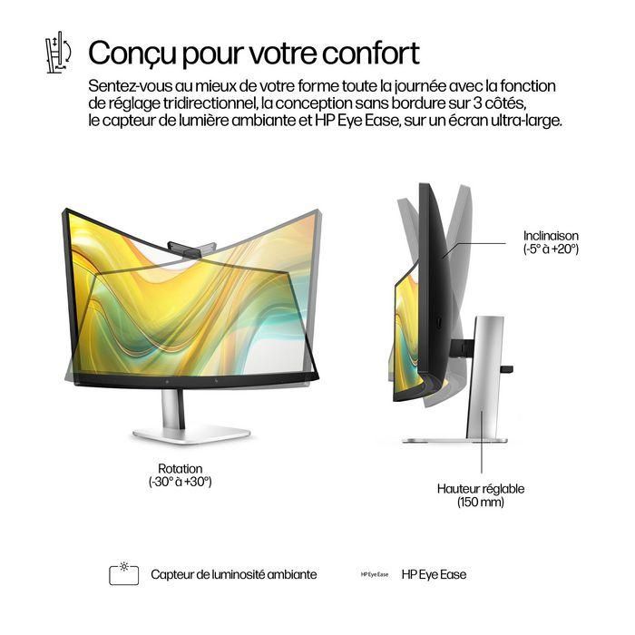 HP 534pm Monitor de Conferencias USB-C WQHD de 34 pulgadas Series 5 Pro con IA para Reuniones sin Distracciones y Pantalla Ultra Ancha 12