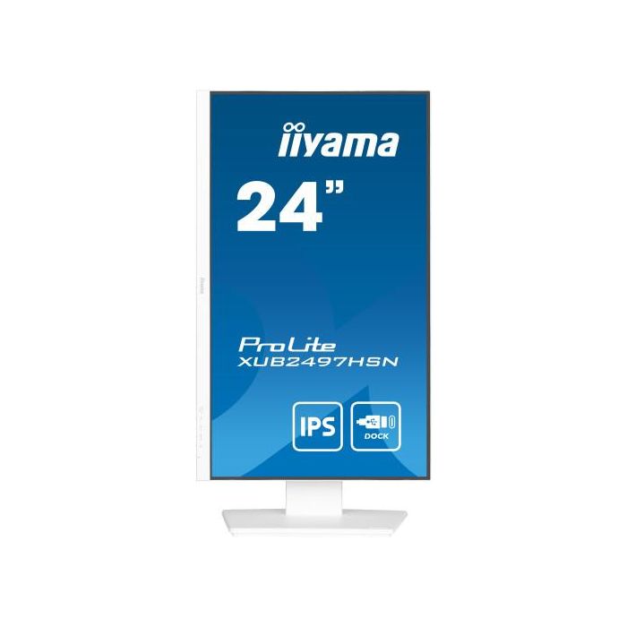 Iiyama ProLite XUB2497HSN-W2 Monitor 24" Full HD IPS, USB-C Dock, RJ45, Ajustable, Blanco 1 Iiyama ProLite XUB2497HSN-W2 Monitor 24" Full HD IPS, USB-C Dock, RJ45, Ajustable, Blanco 1
