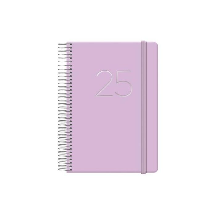 Dohe Agenda Anual Gloss Espiral 12,5x18 cm Morado 2025, Cierre con Goma, 336 Páginas Dohe Agenda Anual Gloss Espiral 12,5x18 cm Morado 2025, Cierre con Goma, 336 Páginas