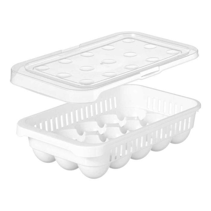 Huevera Plastico 15 Huecos Blanco Transparente Kinvara 17X7CM (12 Unidades) 1 Huevera Plastico 15 Huecos Blanco Transparente Kinvara 17X7CM (12 Unidades) 1