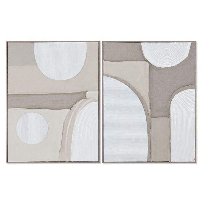 Cuadro Scandi DKD Home Decor Beige Blanco 3.8 x 82 x 62 cm (2 Unidades)