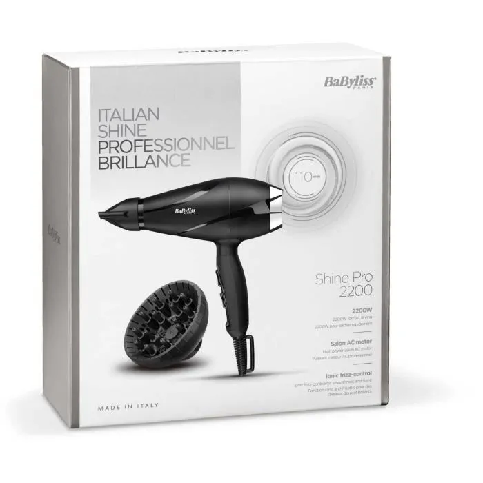 Babyliss 6713DE Shine Pro Secador de Pelo Profesional 2200W con Tecnología Iónica y Accesorios para Ondas y Volumen 3 Babyliss 6713DE Shine Pro Secador de Pelo Profesional 2200W con Tecnología Iónica y Accesorios para Ondas y Volumen 3