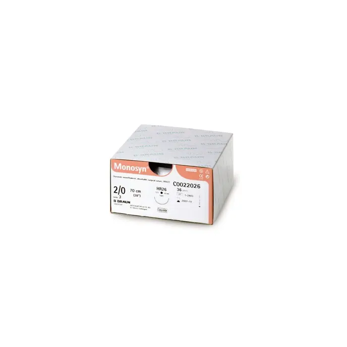 Monosyn Violet 2-0 Ds24 90 cm 36 Unidades Braun Monosyn Violet 2-0 Ds24 90 cm 36 Unidades Braun